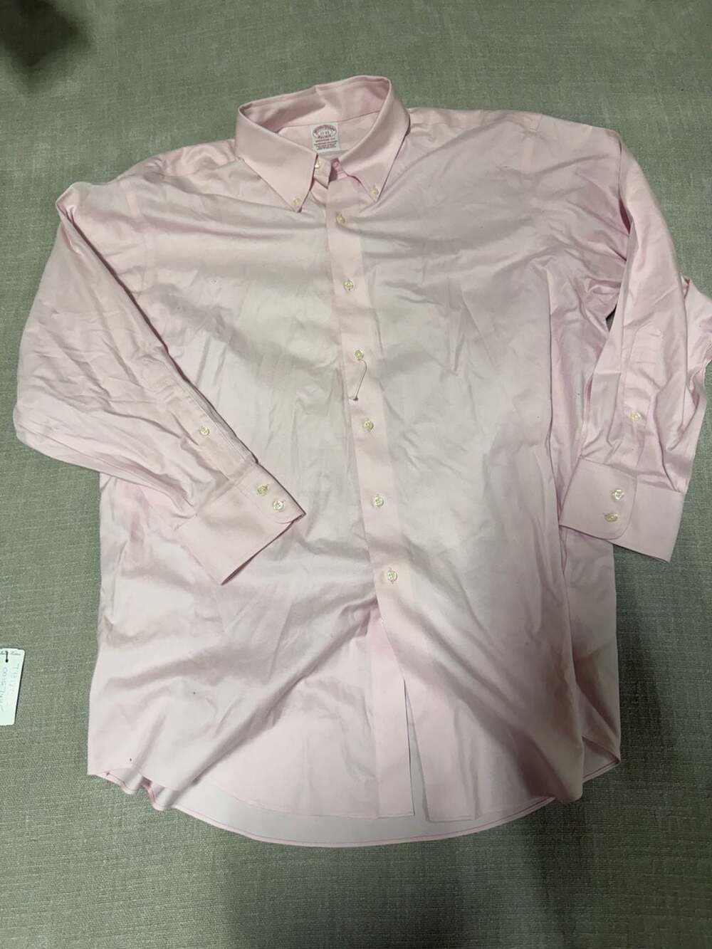 Brooks Brothers Madison Fit Non-Iron Stretch Supima Cotton Pink Dress Shirt 17-3